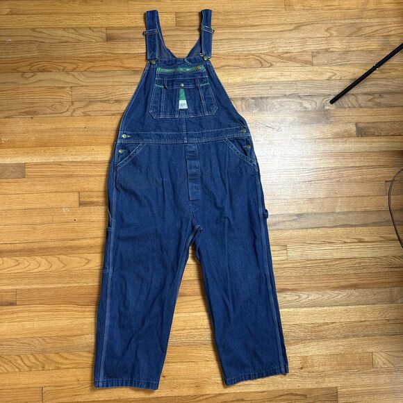 Liberty Men's Bib Overalls 40x25 Dark Wash Denim Cotton Blend Workwear - Picture 1 of 7